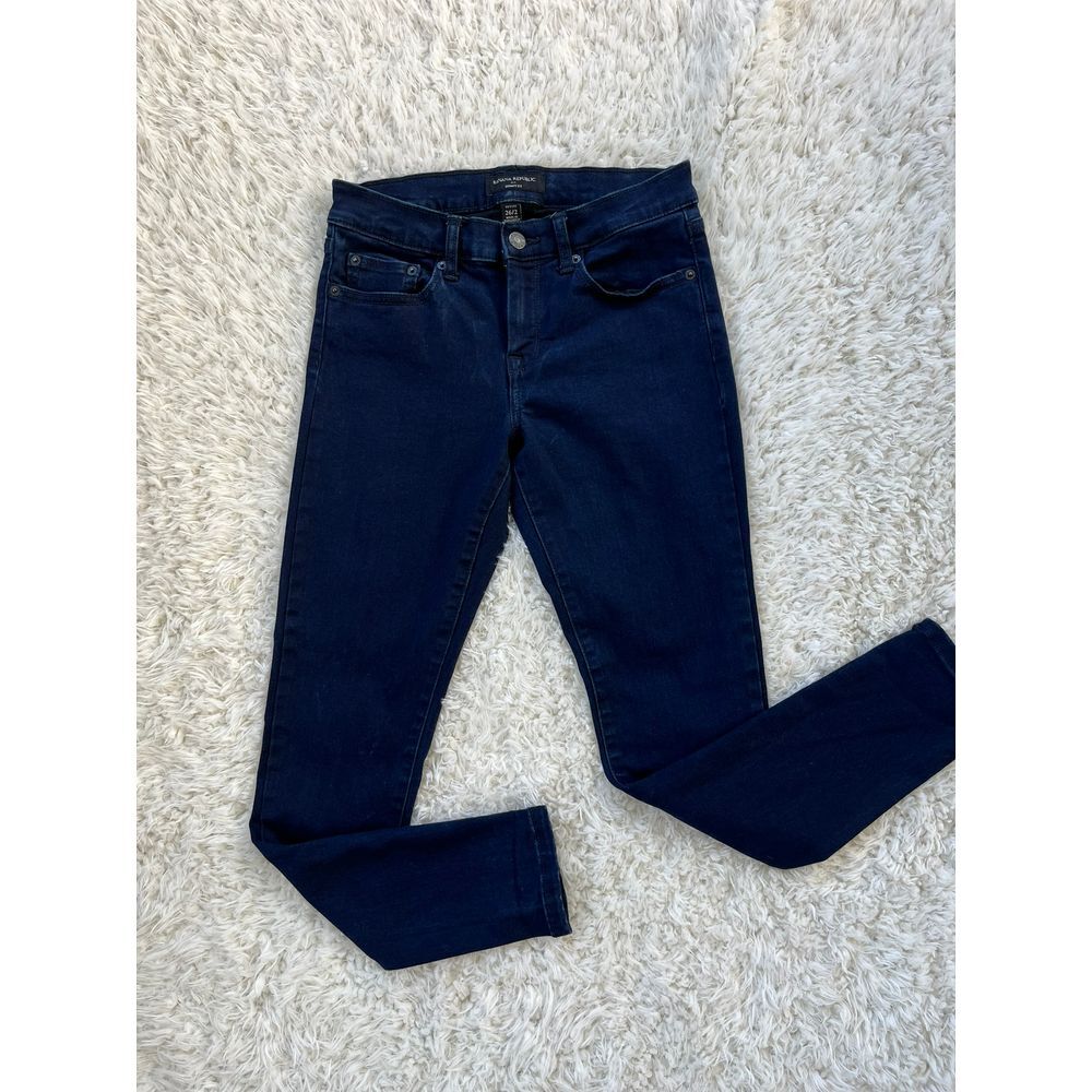 Banana Republic Skinny Fit‎ Dark Blue Denim Jeans Mid Rise Petite 26/2 EUC